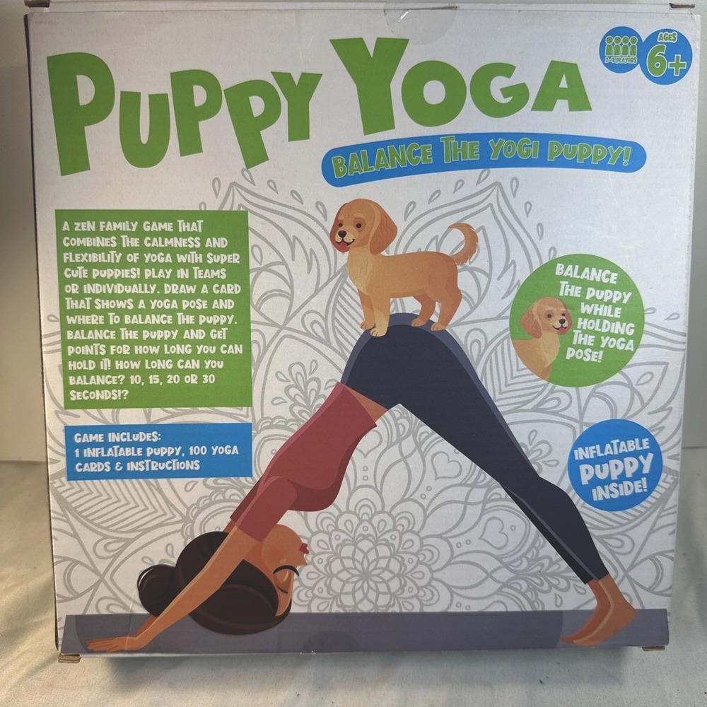 Puppy Yoga Balance Fitness Training Game With Inflatable Puppy And 100 Yoga Card